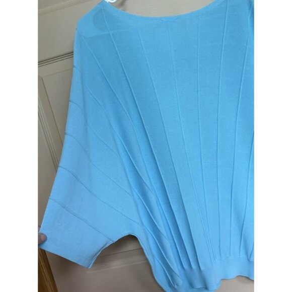 Chico’s Light Blue elbow sleeve slub knit Size 3 - Picture 6 of 7